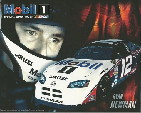 2005 RYAN NEWMAN "MOBIL 1 SPEEDPASS" #12 PENSKE NASCAR NEXTEL CUP POSTCARD Cover