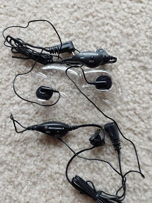 2 Motorola Talkabout Walkie Talkie NTN8870C Tube Security Earbud PTT Headsets - Image 1 of 4