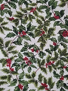 Moda Fabrics WINTER ELEGANCE Holly Holiday Green Red Fabric 2.1yds - Picture 1 of 4