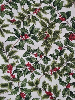Moda Fabrics WINTER ELEGANCE Holly Holiday Green Red Fabric 2.1yds - Image 1 of 4