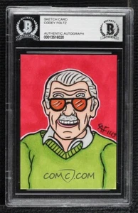 Stan Lee Creator of Spiderman Peter Parker Marvel Sketch Card 1/1 BAS - Picture 1 of 2