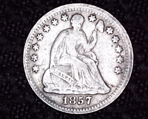 1857 P Silver Half Dime V-2 Resumed Nice Coin  #SHD41 Cover