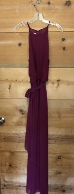 NUEVO BHLDN Donna Morgan Alana Chifón Halter Talla 8 Vestido de Invitada de Boda Rojo Palestino Foto 1 de 4