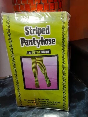 womens purple and black striped pantyhose one size fits all - Image 1 of 2