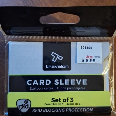Travelon Safe ID RFID Blocking Credit Card & ID Sleeves - Set of 3 - Image 1 of 4