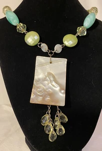 vintage fashion jewelry Necklace & Earings Green - Picture 1 of 11