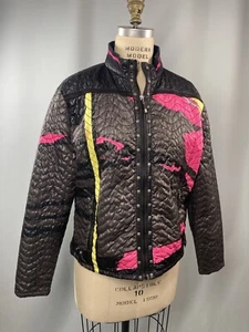 Jamie Sadock Jacket SIZE MEDIUM neon 90s Y2K retro Mod quilted winter active - Picture 1 of 11