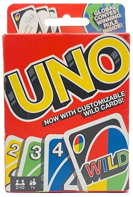 Mattel Games UNO Classic Family Card Game Customizable Wild Cards Free Shipping - Image 1 of 4