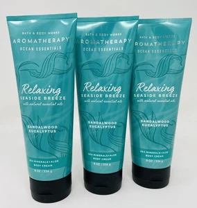 3 Bath & Body Works Relaxing Seaside Breeze Sandalwood + Eucalyptus Body Cream - Picture 1 of 1