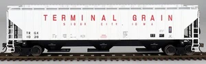 4750 CU FT TERMINAL GRAIN RIB-SIDED 3-BAY COV HOPPER- INTERMOUNTAIN HO-SCALE - Picture 1 of 2