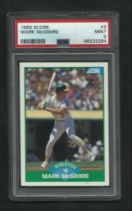  PSA 9 MINT MARK MCGWIRE 1989 SCORE  #3 JB