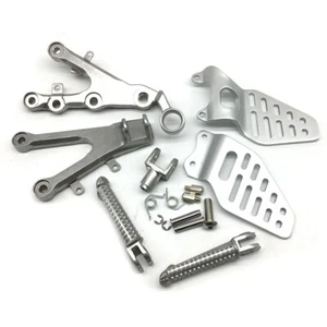 Motorbike Silver Front Foot Pegs Bracket Fit For Yamaha YZF-R6 YZF R6 2006-2015 - Picture 1 of 6