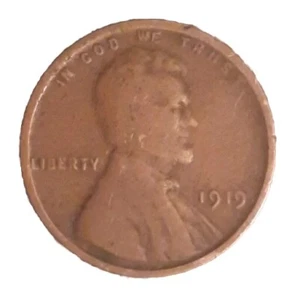 Rare 1919 Wheat Cent U.S. Penny No mint Mark Currency Coin Error Lament Error  - Picture 1 of 3