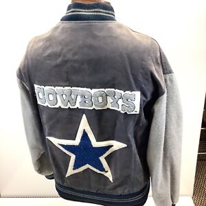 Vtg Dallas Cowboys Carl Banks GIII Suede Embroidered Varsity Jacket Mens Sz M