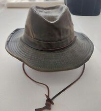 Dorfman Pacific Men's Outback Hat with Leather Chin Cord Size Medium 