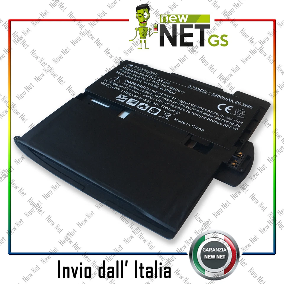 Batteria per iPad A1219 616-0478, 616-0448, 969TA028H 5400 mAh / 3,7 V 07018 - Imagen 1 de 4