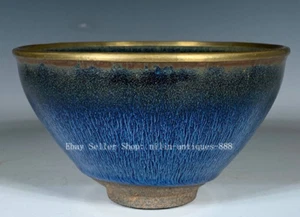 Old Chinese Song Dynasty Jian Kiln Porcelain Gilt Tea Bowl Rice Bowl Bowls - Picture 1 of 9