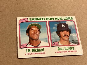 1980 Topps Baseball Card #207 J.R. Richard/Ron Guidry ERA - EX - Lite Corner Wea