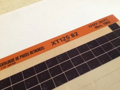 Yamaha XT125 XT 125 125XT 1982 Micro Enchufe Piezas List Catálogo Microficha - Imagen 1 de 2