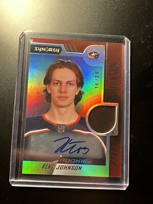 2022-23 Upper Deck Synergy Portraits Red /25 Kent Johnson #RP-KJ Rookie Auto RC - Image 1 of 2