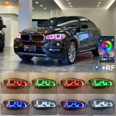 For BMW X5 X6 F15 F16 F85 F86 Crystal DTM M4 Style RGB Led Angel Eyes Halo Rings - Изображение 1 из 4
