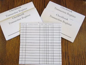 5 NEW CHECKBOOK TRANSACTION REGISTER --CHECK BOOK RECORD REGISTERS - Picture 1 of 4