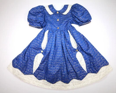 Платье Daisy Kingdom для ребенка ясельного возраста размер 4 синее Peek A Boo полный круг праздник Рождество - Изображение 1 из 4