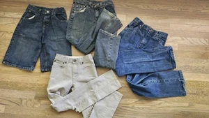 Levis, Lee, Wrangler Jeans And 1 Shorts Lot Of 4 Size 14R Youth Denim 27 X 27 - Picture 1 of 17