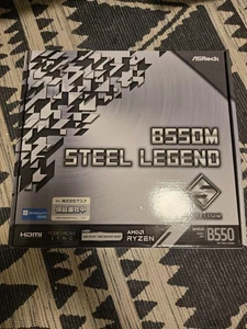 Used ASRock B550M Steel Legend AMD Soket AM4 B550 Micro ATX Motherboard - Picture 1 of 11