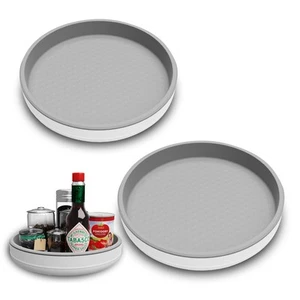 2 Pack 10 Inch Non-Skid Lazy Susan Turntable Organizers Spinning Rack for Pantry - Picture 1 of 7