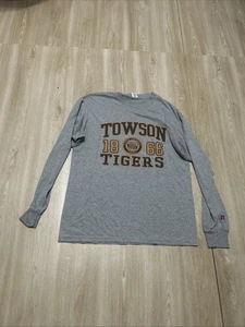 Russell Athletics Towson University Tigers Gray Long Sleeve T-Shirt Men’s Size M - Picture 1 of 3