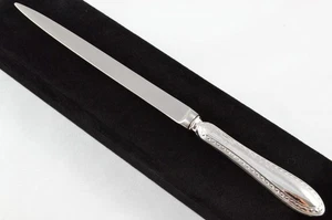 Antiker Sheffield Brieföffner mit Silbergriff Federrandmuster 1919 - Bild 1 von 6