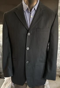 Versace Classic Black Herringbone With Stripes Blazer Jacket 40S - Picture 1 of 4