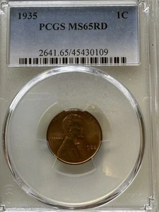 1935 and 1936 S Lincoln Wheat Cents. Both PCGS MS65RD. - Picture 1 of 4