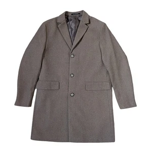 H&M Mens Wool Poly Blend Topcoat Lined Flap Pocket 3-button sz M Business Casual - Picture 1 of 6
