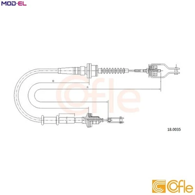 CABLE PULL CLUTCH CONTROL 18.0035 FOR NISSAN SENTRA/III/Hatchback/TSUBAME 1.4L - Image 1 of 4