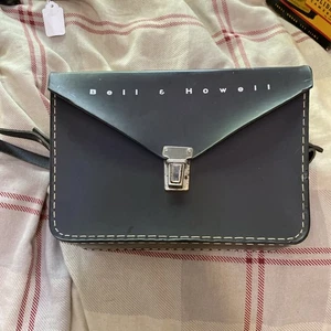 Bell & Howell Vintage Camera Bag Stitched Leather Black - Picture 1 of 7