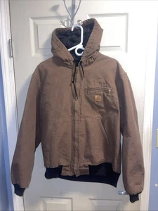 Vintage Carhartt Herren Large braun Canvas Thermo Duck Active Jacke J227-CHT - Bild 1 von 18