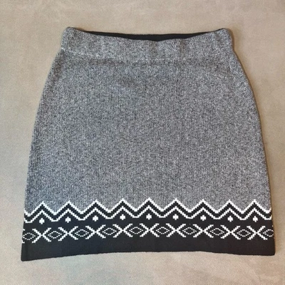 NUEVO CON ETIQUETAS Suéter Gris Loft Falda Tejida Talla Grande Fair Isle Foto 1 de 4