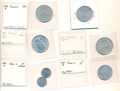 FRANCIA - BUEN VALOR DE 7 MONEDAS AÑOS 40 - #8517 Foto 1 de 2