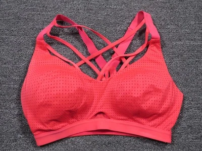 Victoria Sport Sports Bra Womens 34D Pink Strappy Back Perforated Padded - Image 1 of 4