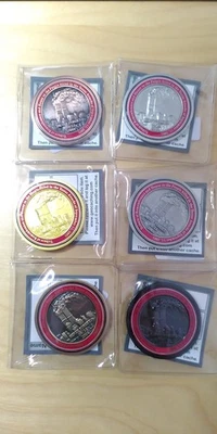 Geocoins 9-11 Remembrance 6 Coins - Bild 1 von 2