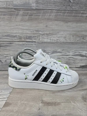 adidas Originals Superstar II White Black Minecraft JQ8749 Youth Size 5Y Shoes - Image 1 of 4