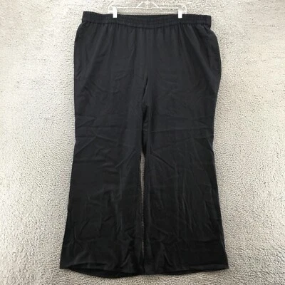 Worthington Pull On Straight Leg Pants Womens 2X Plus Black Elastic Waist NEW - Image 1 of 4