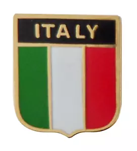 Italy National Flag Shield Pin Badge - Picture 1 of 3