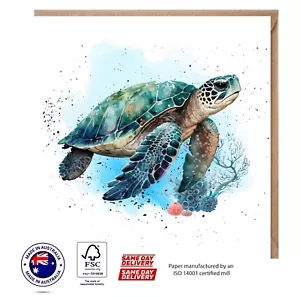 Turtle Greeting Card - Australian Designs The Creature set Luxury Materials - Foto 1 di 3