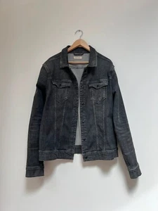 All saints denim jacket men's XL grey black charcoal temple jayger new - Picture 1 of 11