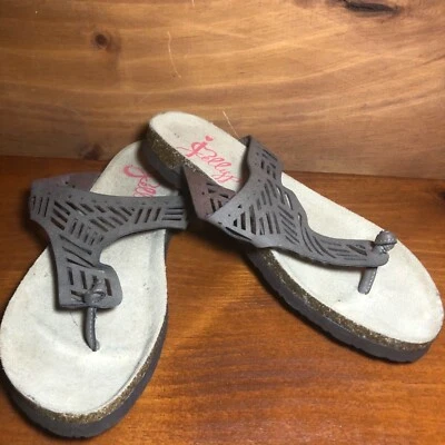 Women's Jellypop Arianna Taupe Suede Thong Sandal Shoes Size 7.5 - Image 1 of 4
