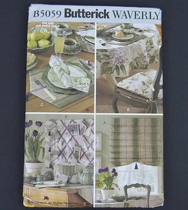 Butterick B5059 Waverly Sewing Pattern Uncut Kitchen Decor Tablecloth Placemats - Picture 1 of 5