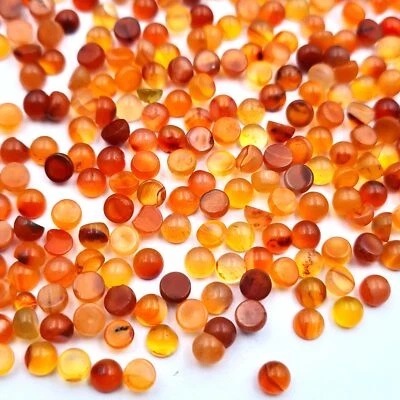 Lote de 100 piezas de piedras preciosas sueltas cabujón redondo cornalina natural 4 mm Foto 1 de 4